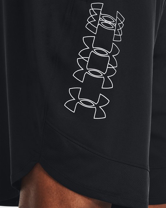 Men's UA Stretch Train Logo Shorts, Black, pdpMainDesktop image number 3